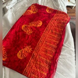 vintage beach cabana tie dye red pineapple sarong